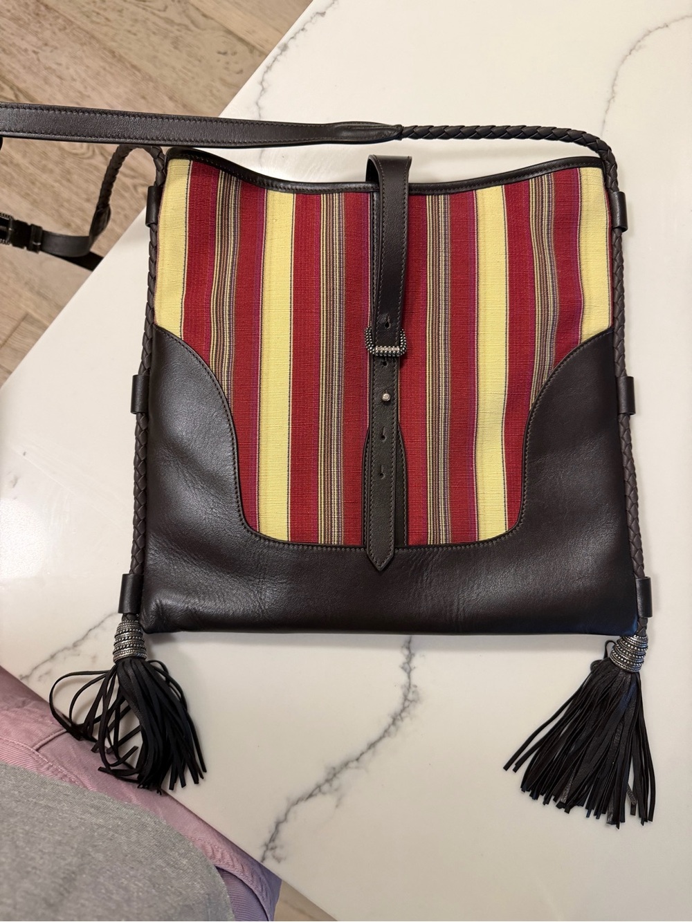 Etro Striped Bag with Tassels